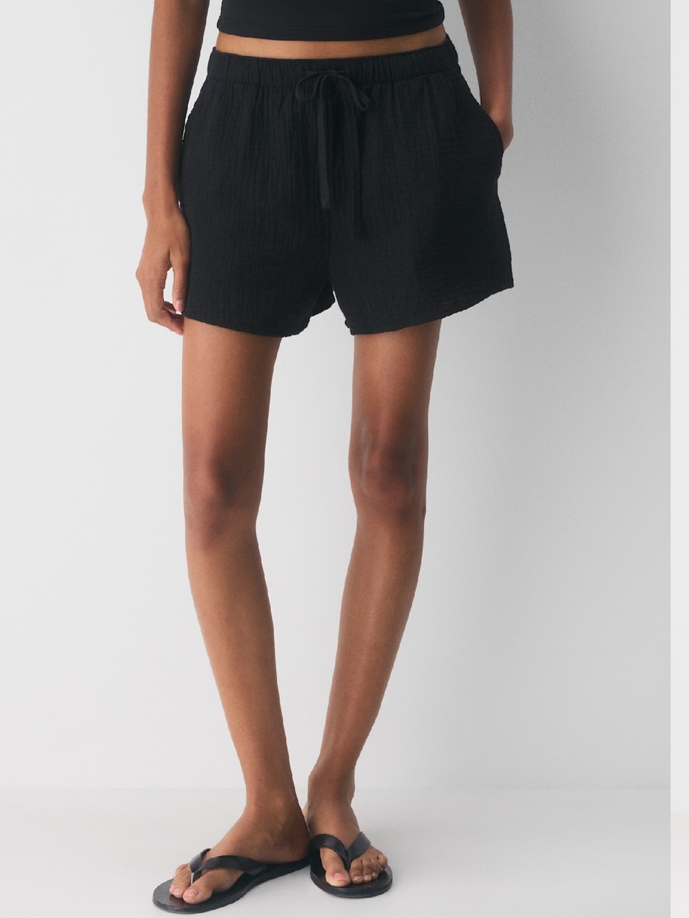 Aritzia AirPlush Cotton Sail Short in Black